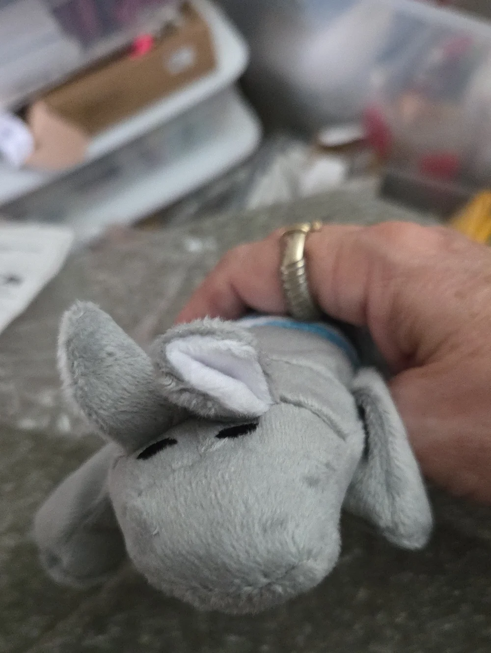 Gray dog toy